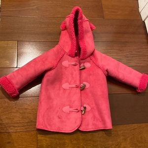 Benetton Kids Baby Girl Pink Fleece Faux Shearling Coat 6-9M